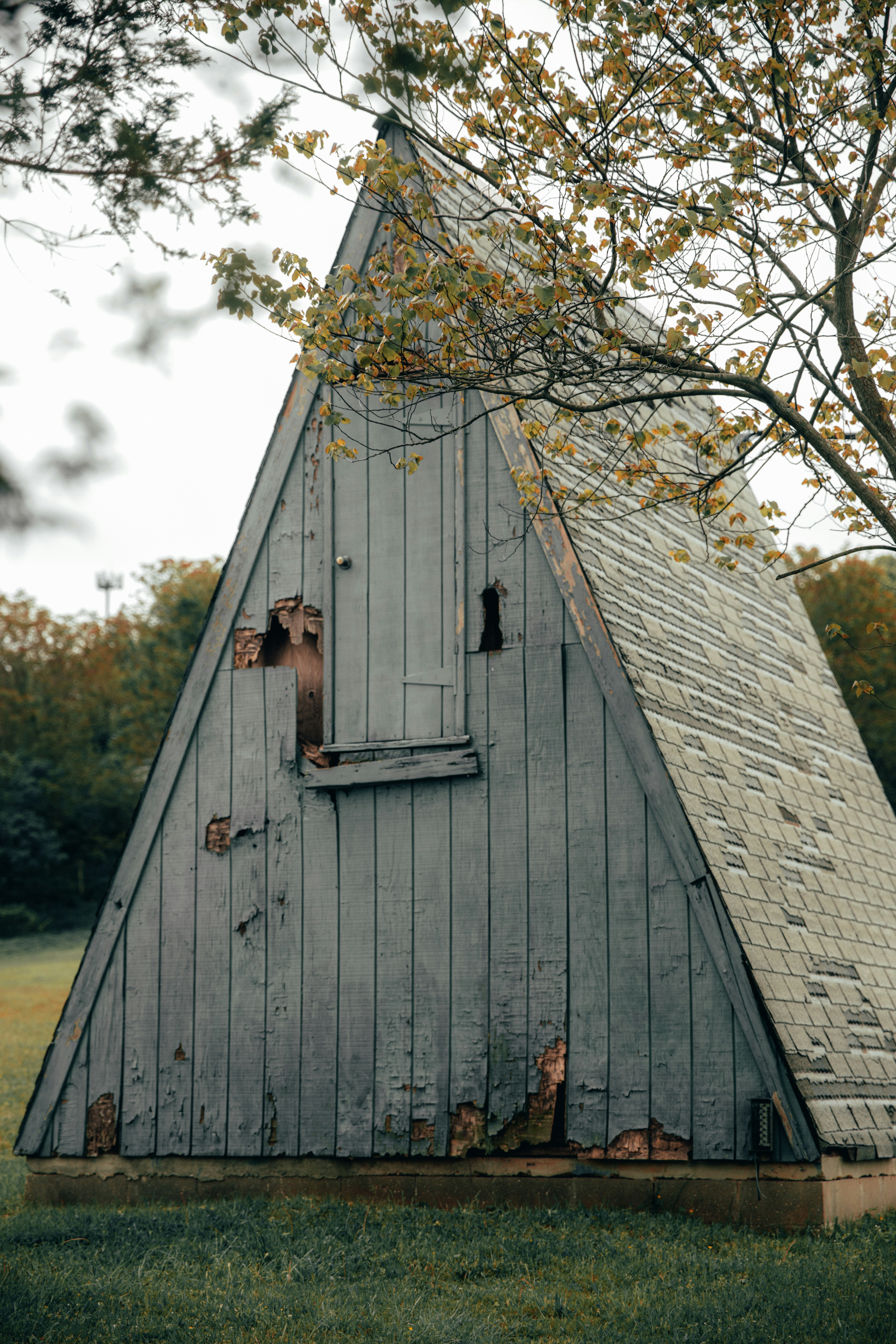 Weathered Abandoned A-frame Cabin