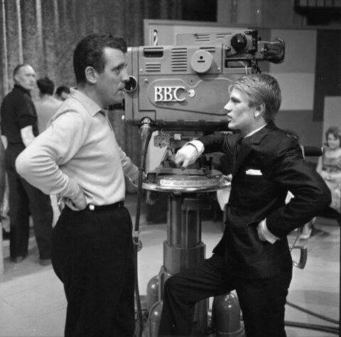 Two Men By BBC Studio Camera