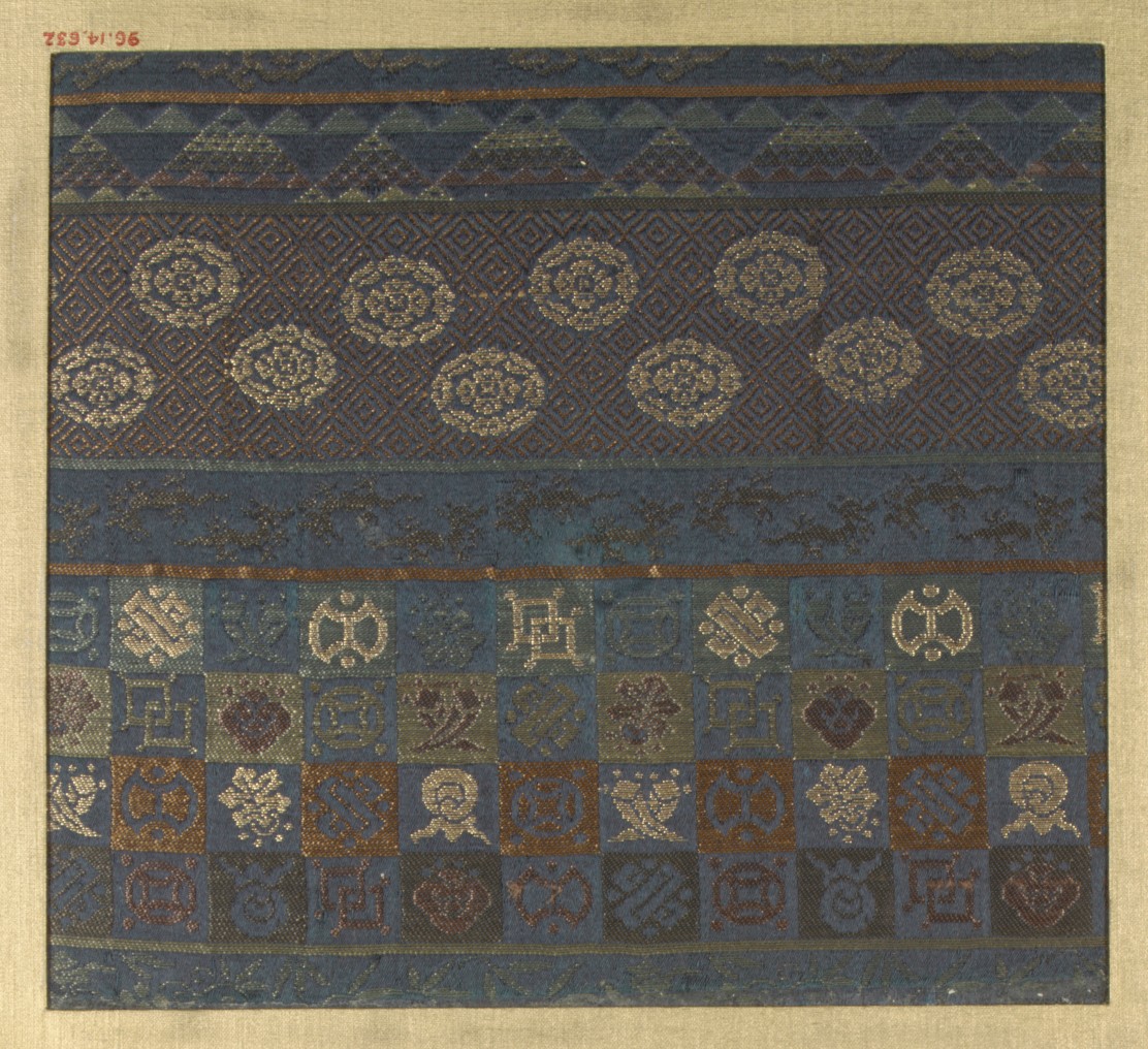 Ancient Chinese Patterned Brocade Fragment — Texture Backgrounds