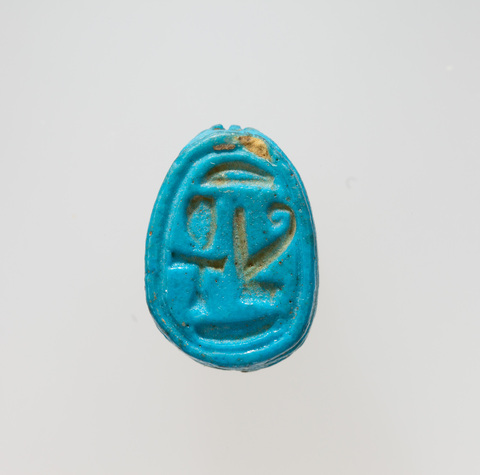 Blue Glazed Egyptian Scarab Seal
