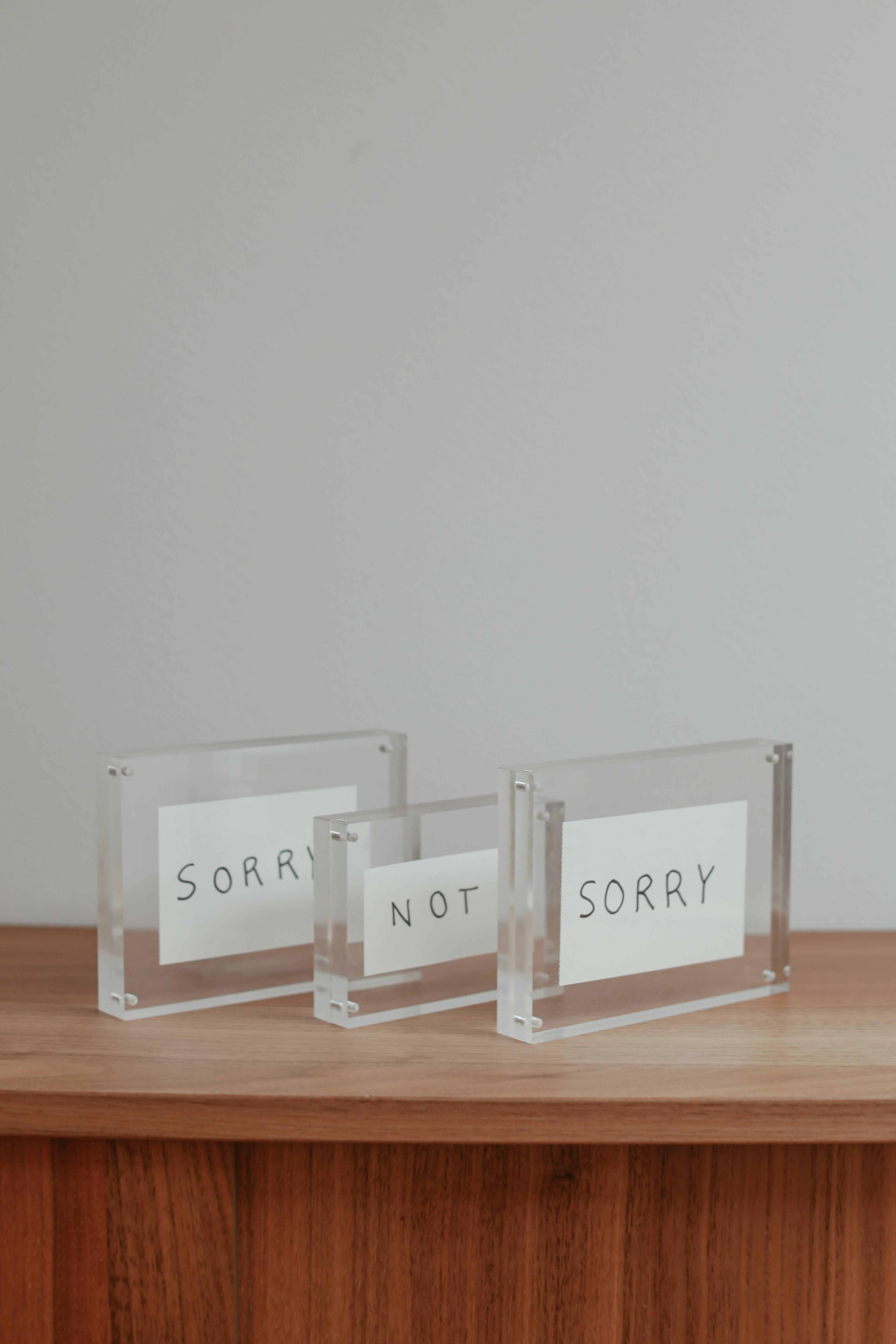 Sorry Not Sorry Acrylic Display Frames