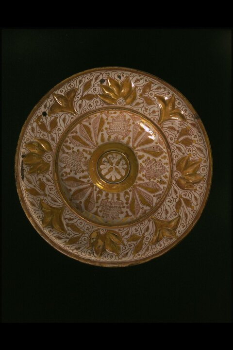Ornate Golden Ceramic Dish