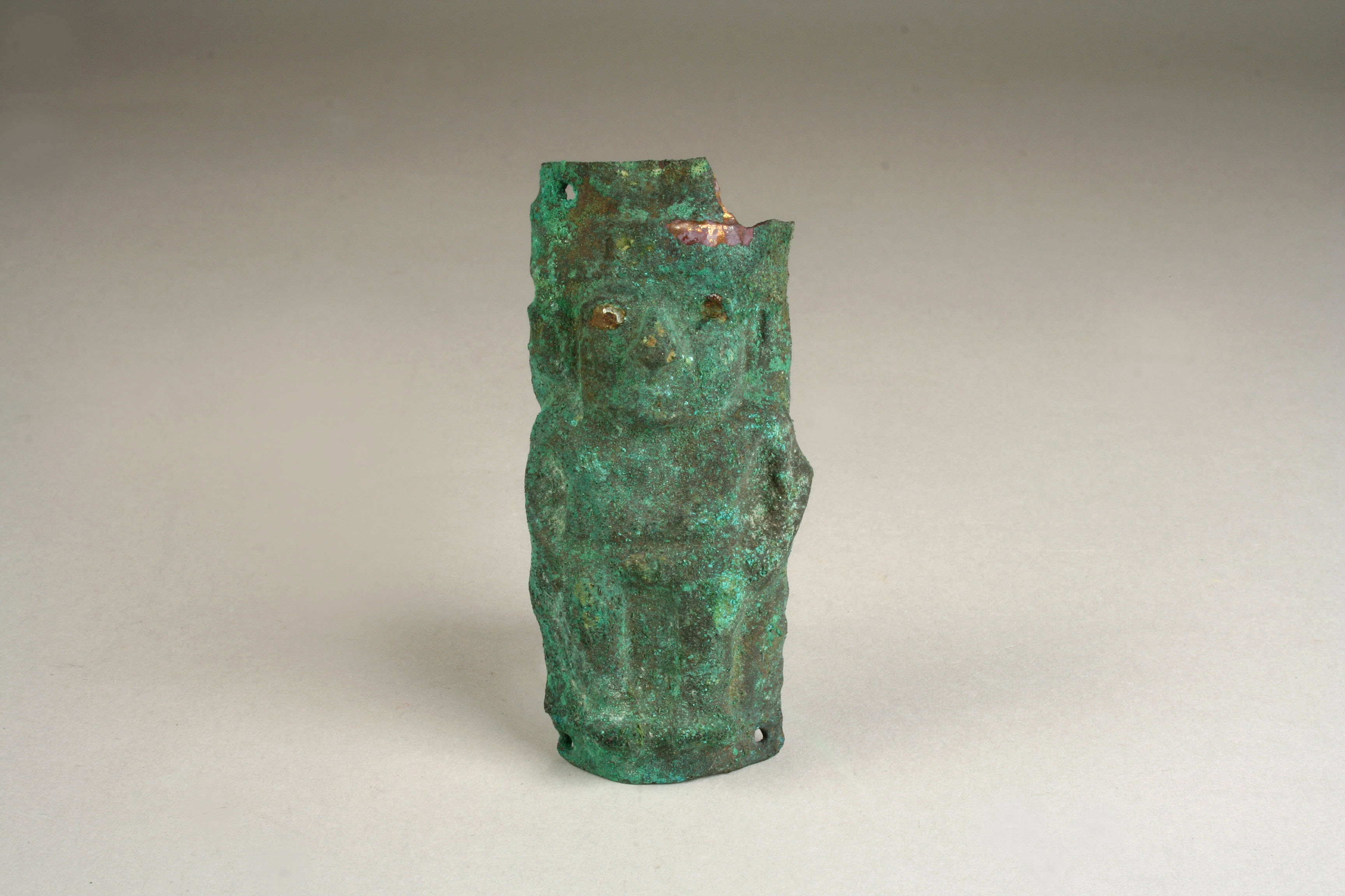 Ancient Corroded Bronze Human Figurine