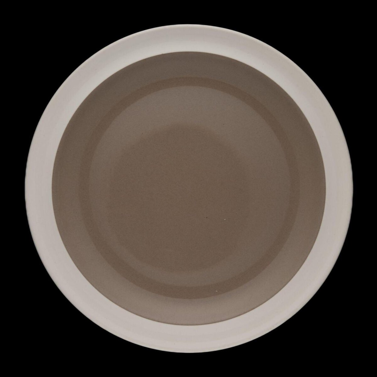 Minimalist Brown White Round Plate