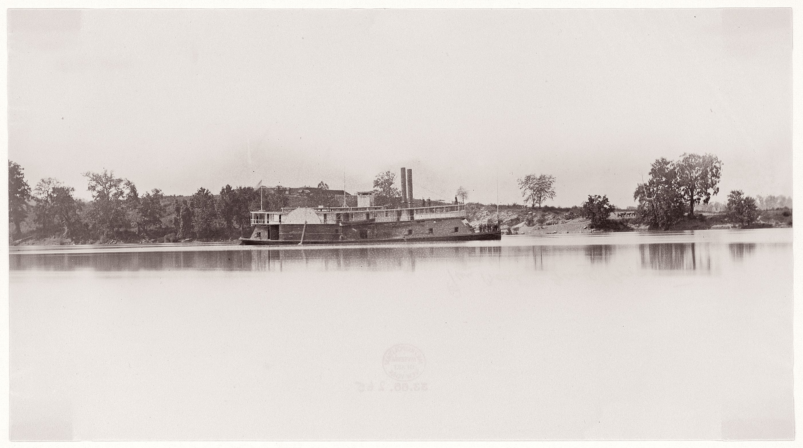 Vintage Steamboat on Calm River