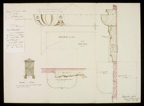 1856 Architectural Drawing for Memorial Tablet
