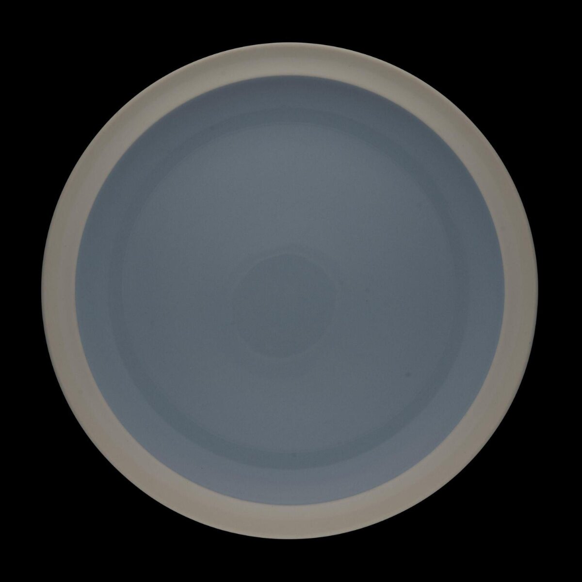 Light Blue White Rimmed Round Plate