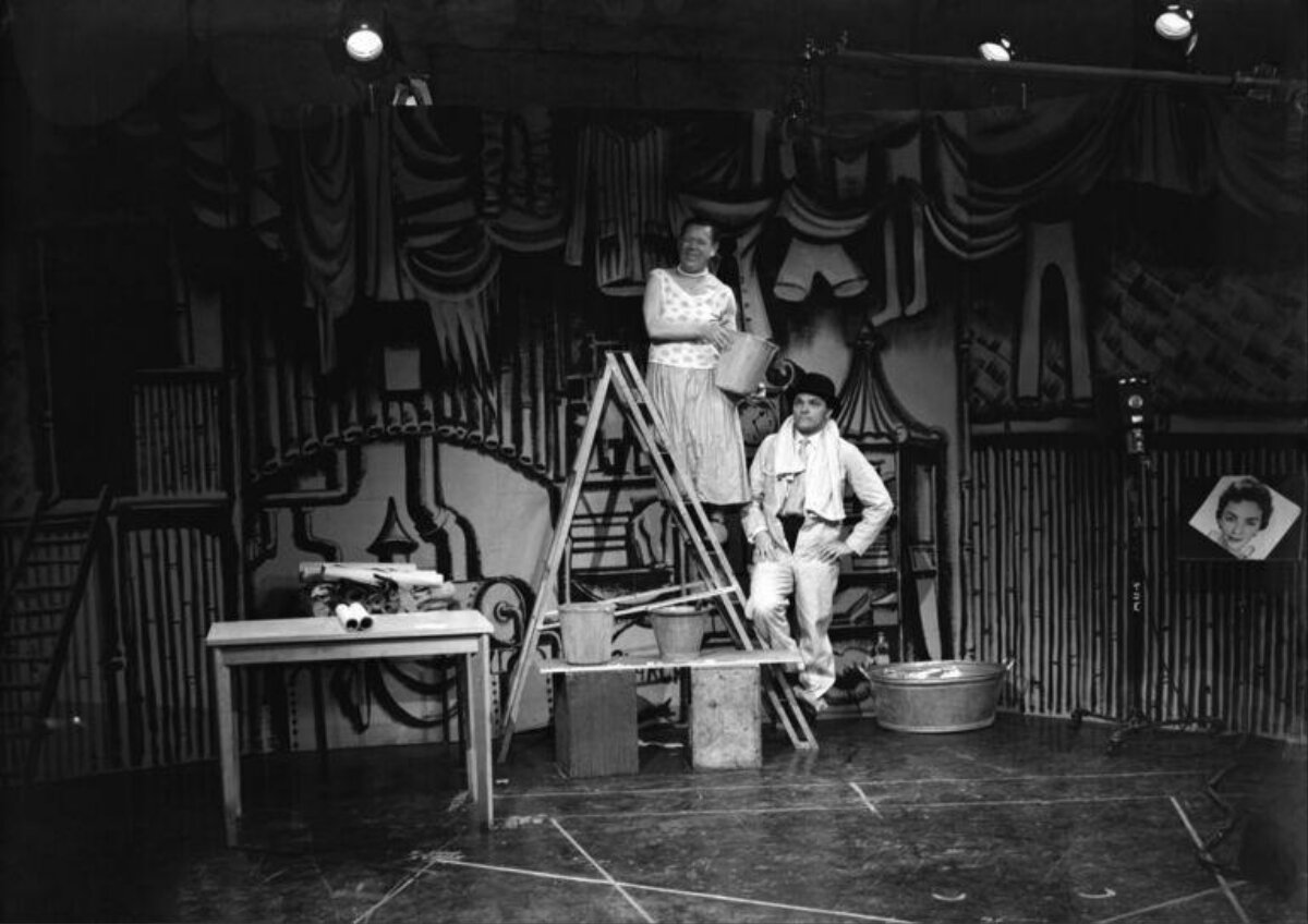 Stage Play Performance with Two Actors