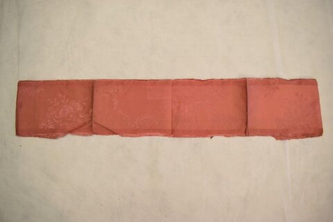 Pink Floral Patterned Textile Fragment