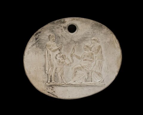 Oval Classical Figure Relief Plaque