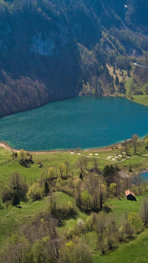 Alpine Lake in Mountain Valley