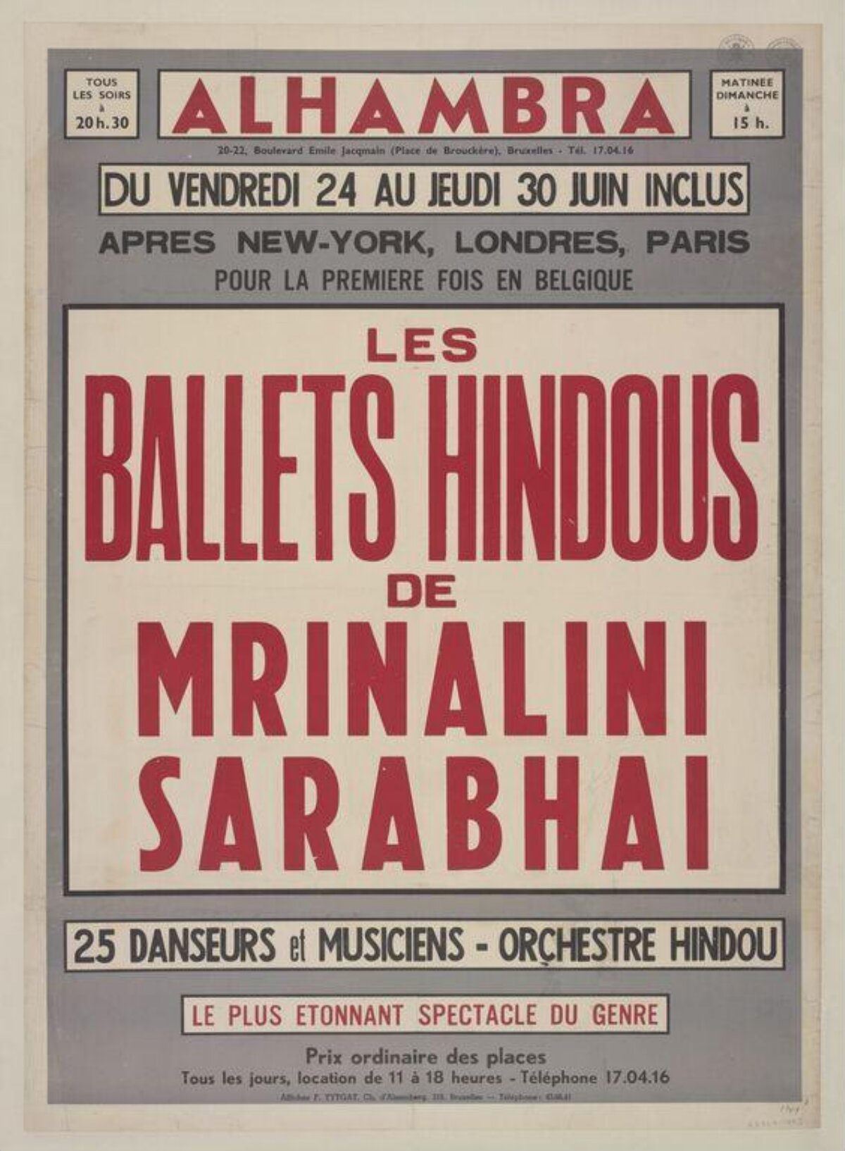 Vintage Hindu Ballet Performance Poster