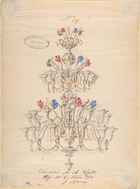 Vintage 36-Light Chandelier Design Sketch