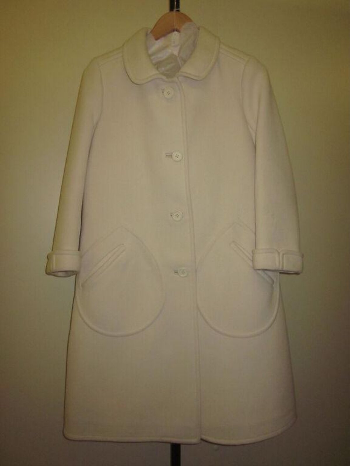 White Mid-length Single-breasted Coat