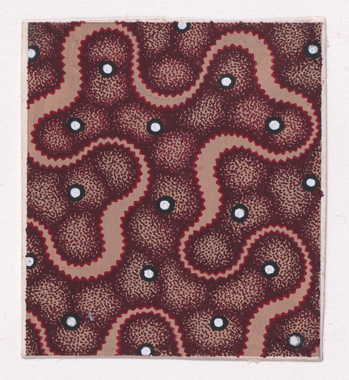 Maroon Beige Abstract Geometric Pattern
