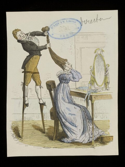 Satirical Cartoon of Victorian Hairdressing