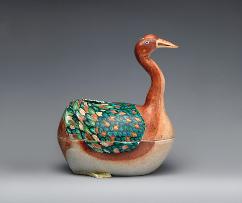 Porcelain Duck Shaped Lidded Box