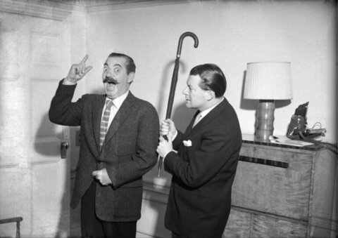 Vintage Comedic Pose of Two Men