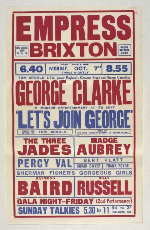 Vintage Empress Brixton Theatre Poster
