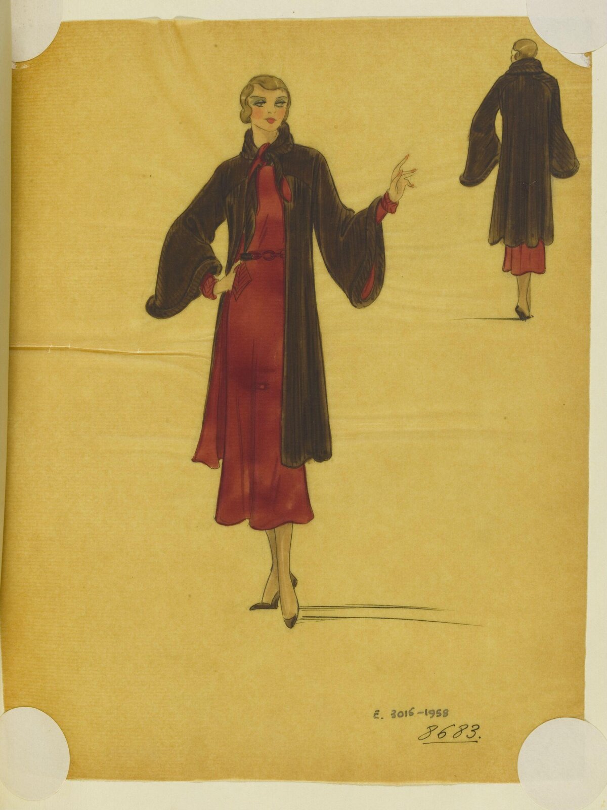 1920s Women's Fashion Design Sketch