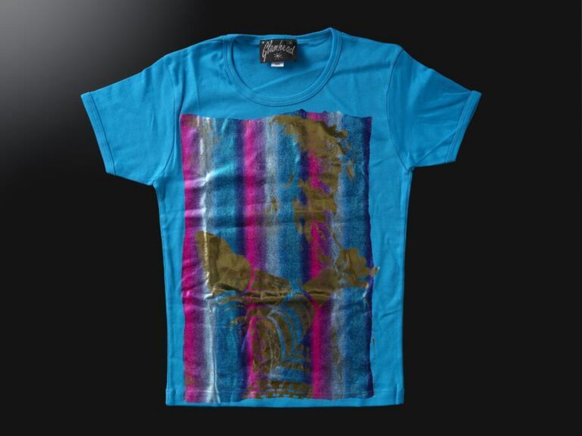 Blue Printed Short Sleeve T-shirt