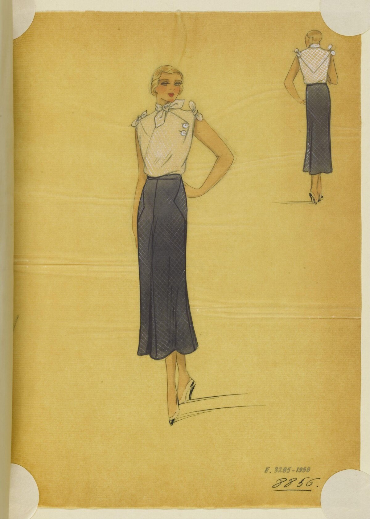 Vintage Women's Fashion Design Sketch
