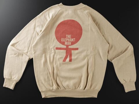 Back View of Printed Beige Sweatshirt