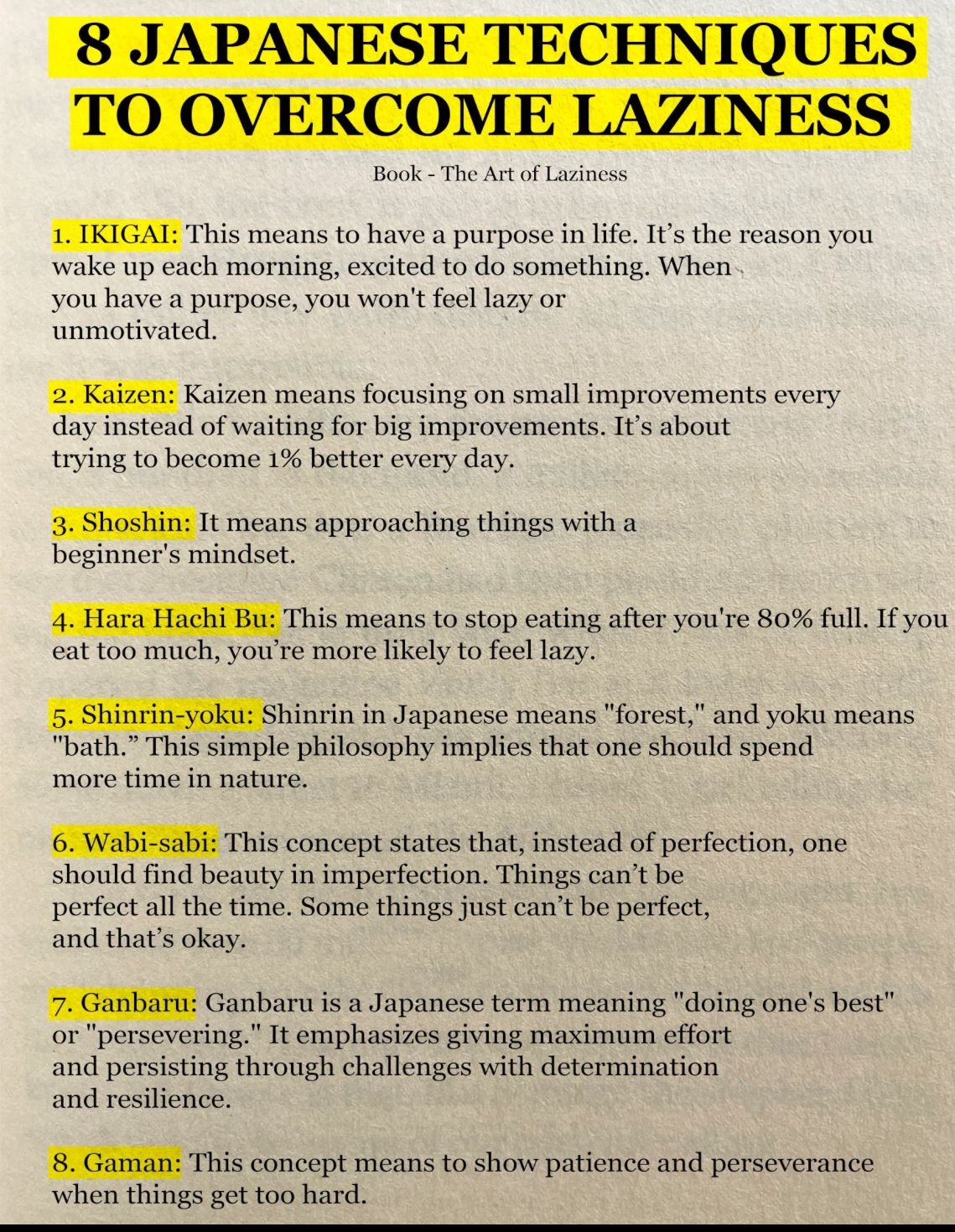 8 Japanese Techniques to Overcome Laziness