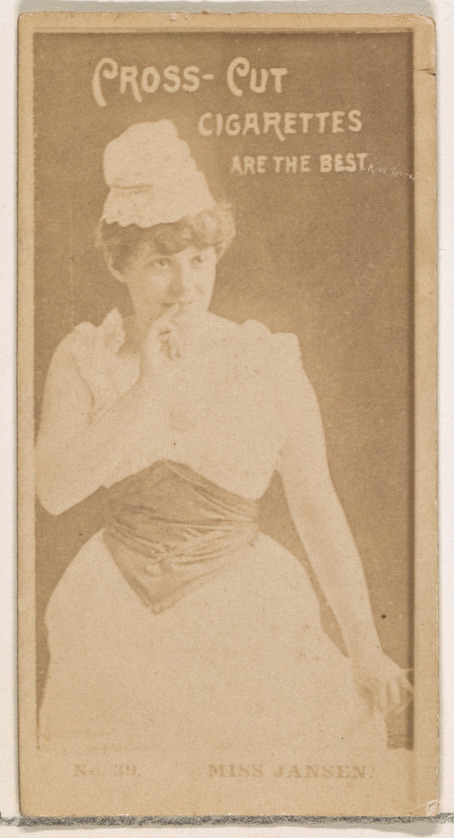 Vintage Cross-Cut Cigarettes Ad Card