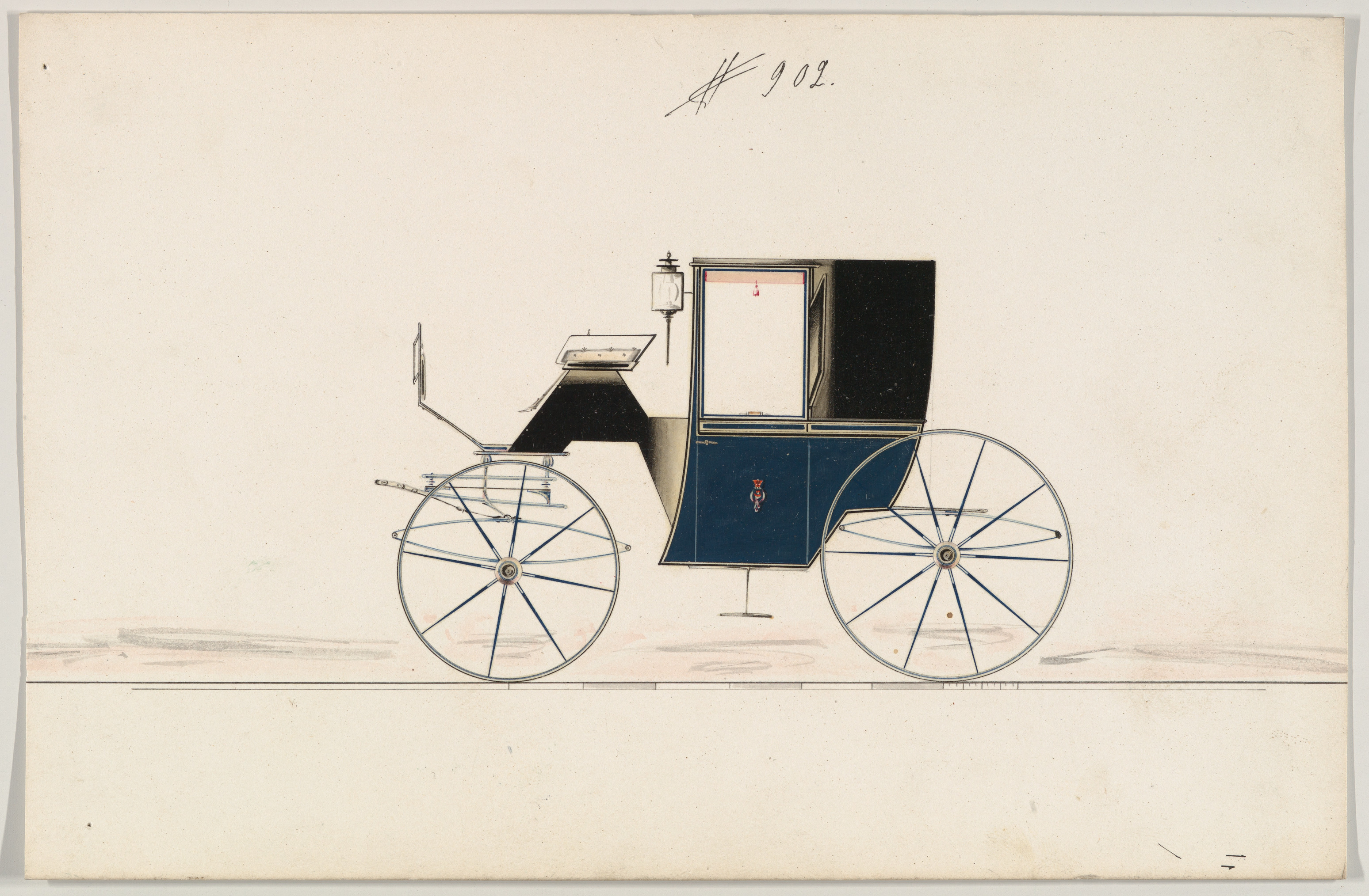 Design Drawing of a Vintage Horse Carriage