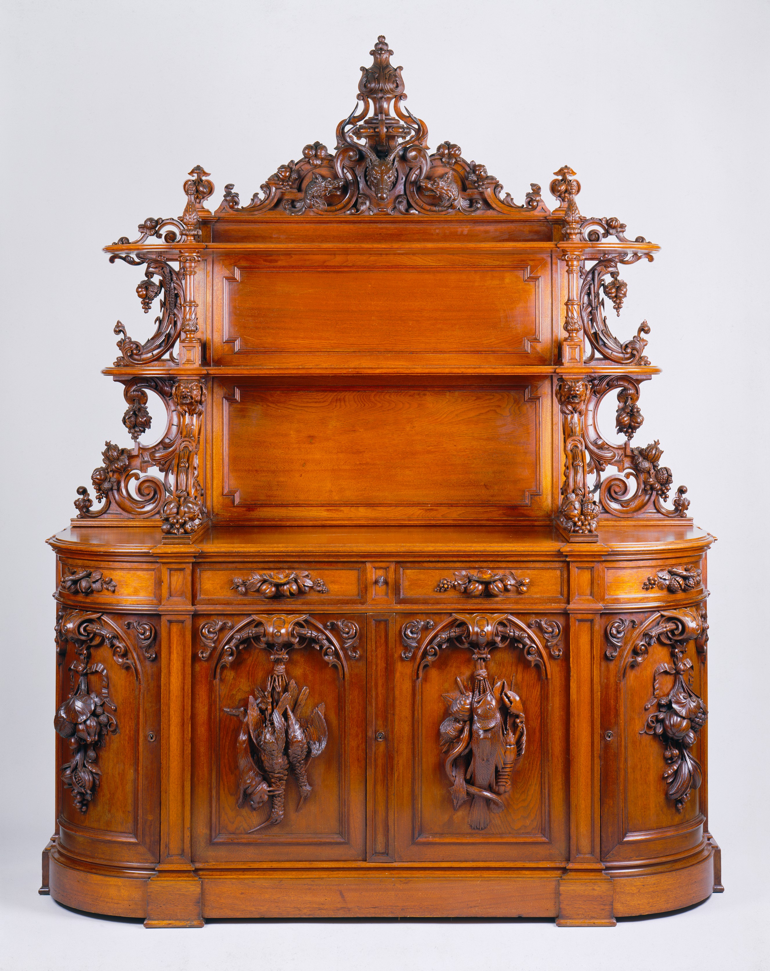 Ornate Carved Wooden Sideboard