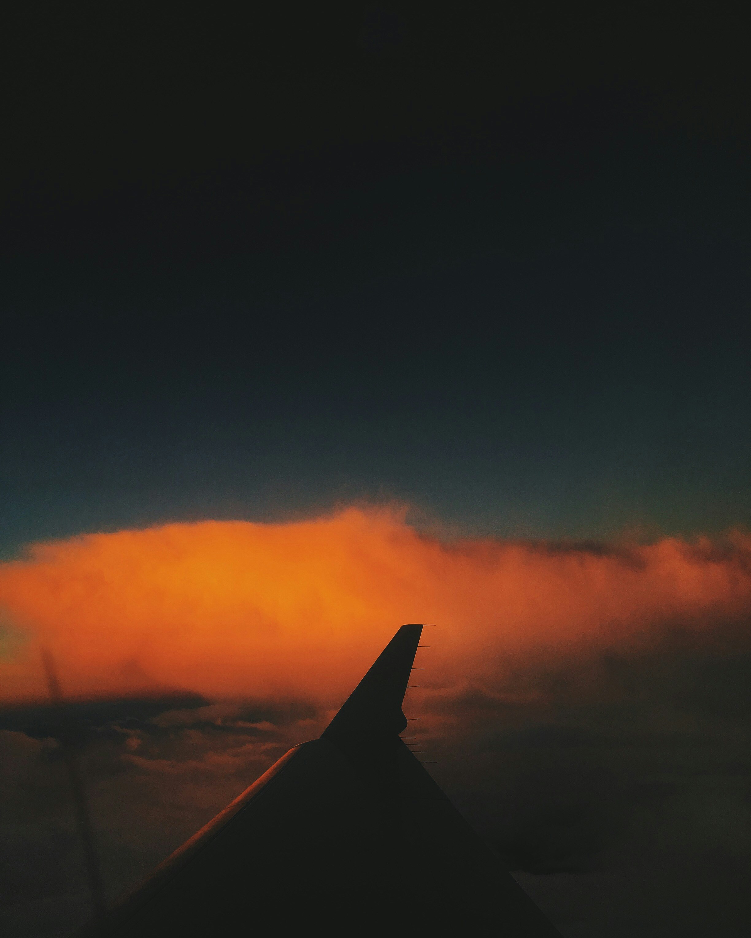 Airplane Wing Sunset View