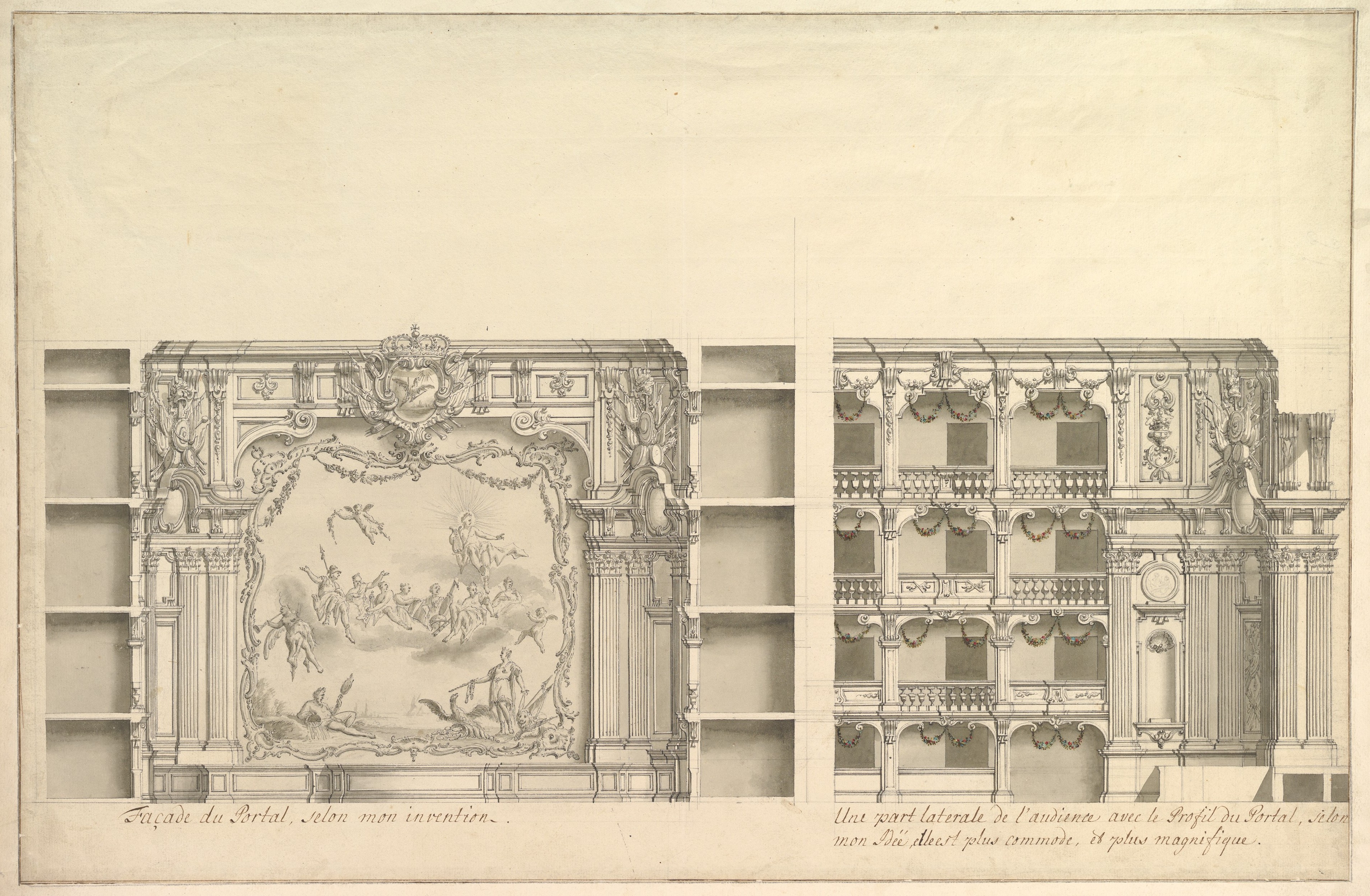 Baroque Architectural Design Drawing