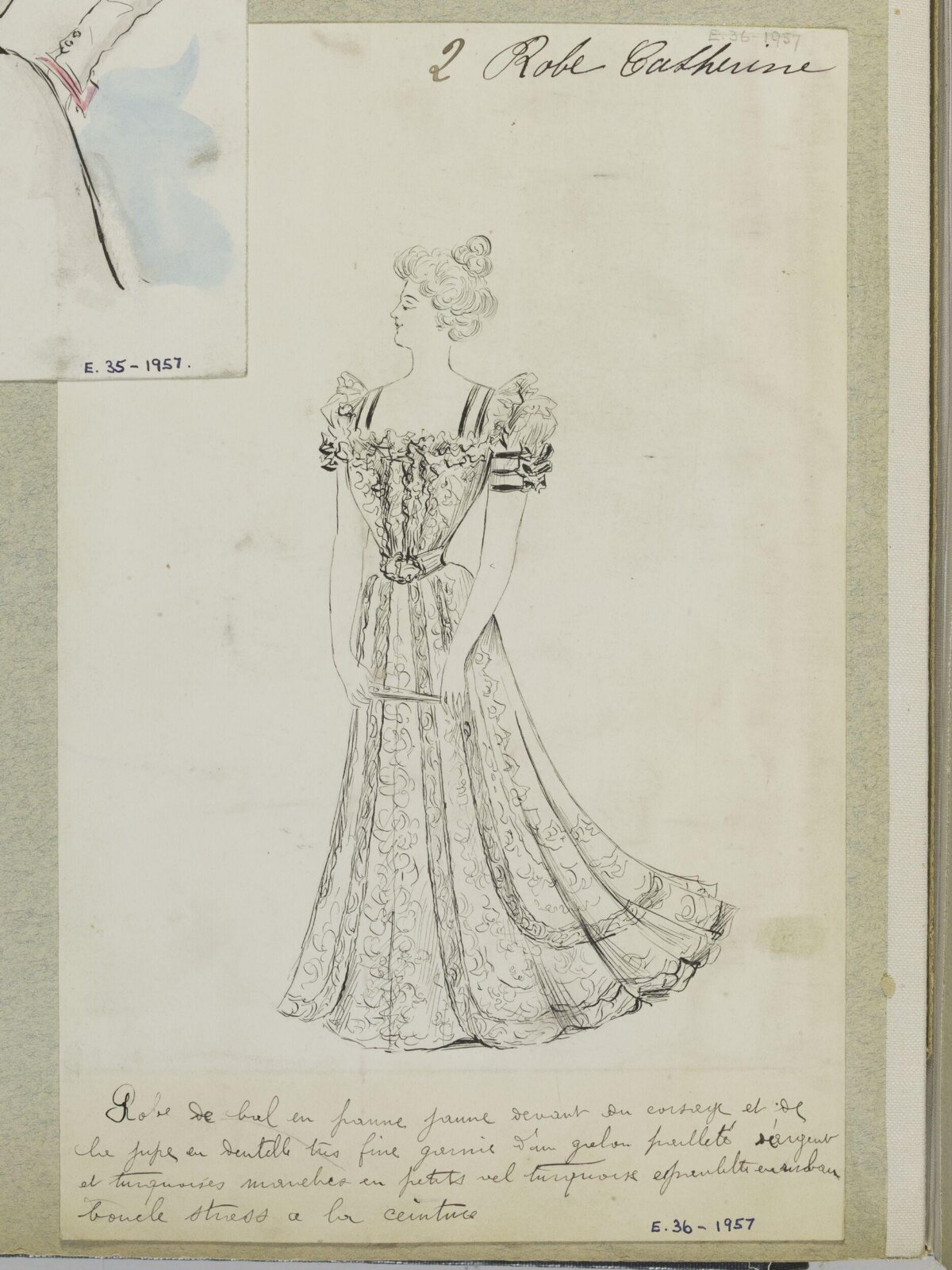 Vintage Ball Gown Fashion Sketch
