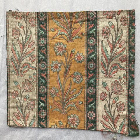 Antique Woven Floral Textile Fragment