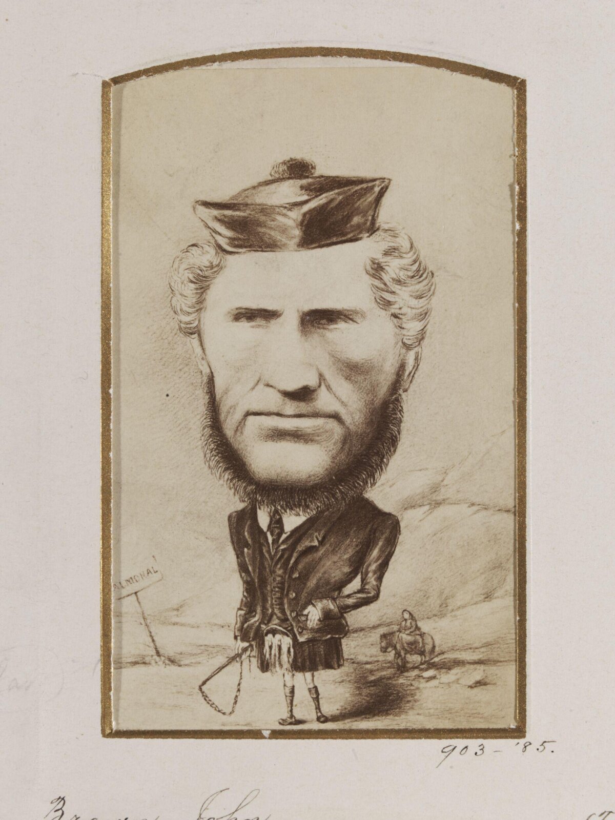 Pencil Caricature of Scottish Man