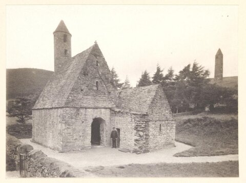 Ancient Stone Church with Round Towers