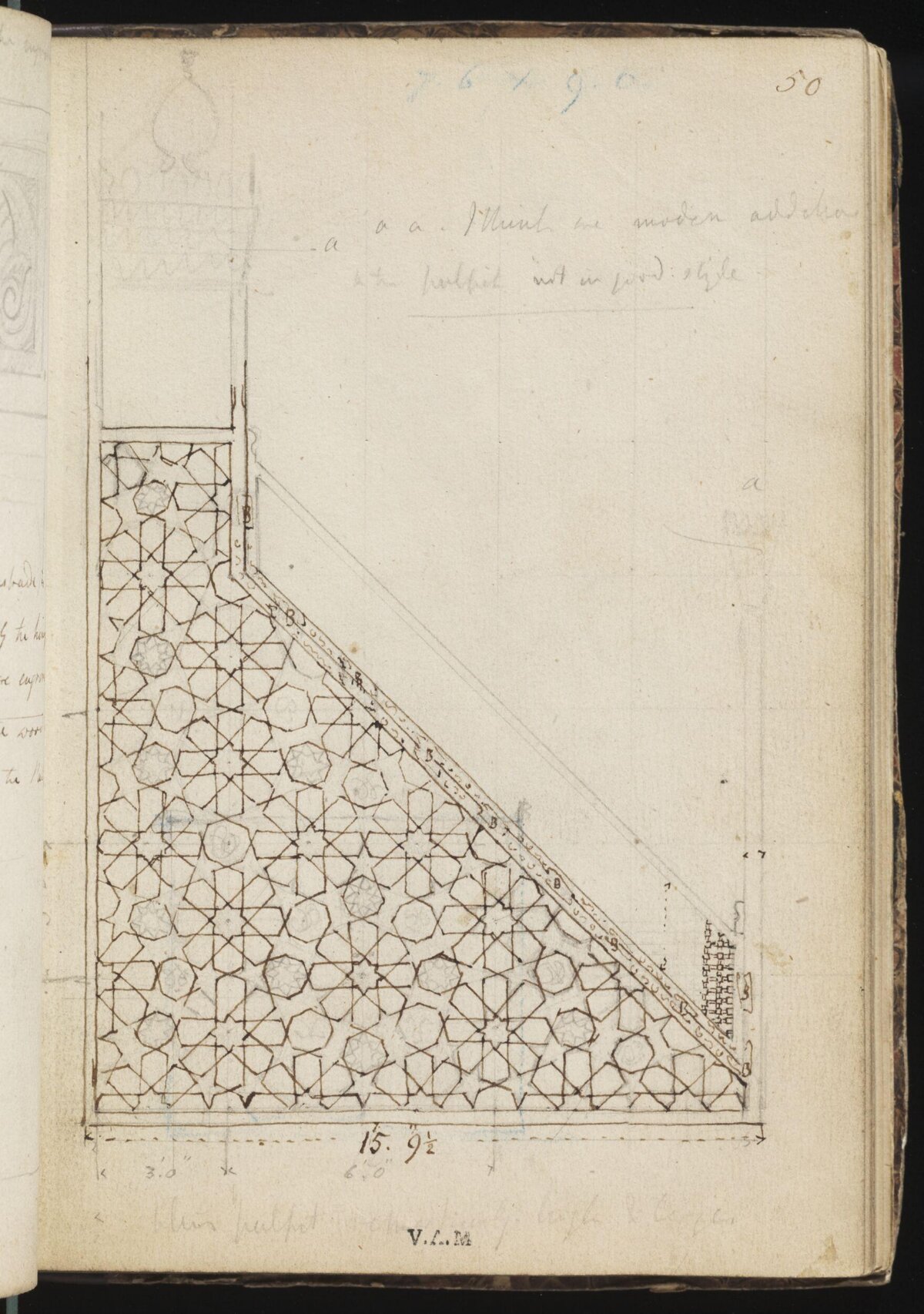 Sketch of Islamic Geometric Stair Panel