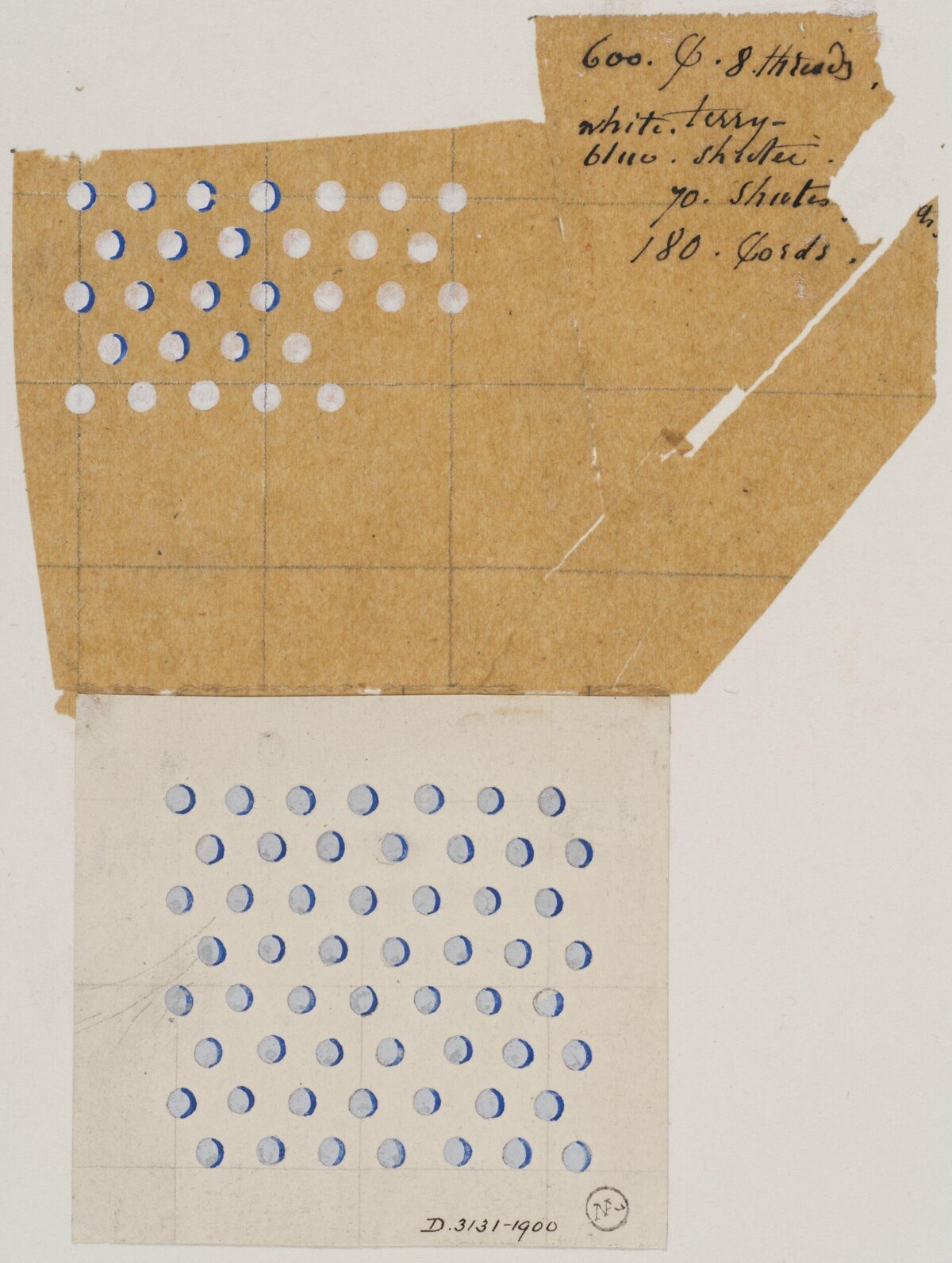 Antique Textile Weave Pattern Card