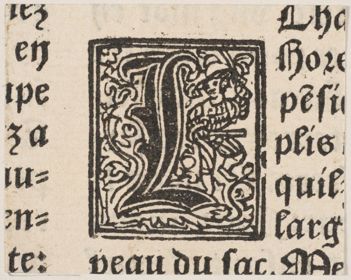 Medieval Printed Decorative Initial L