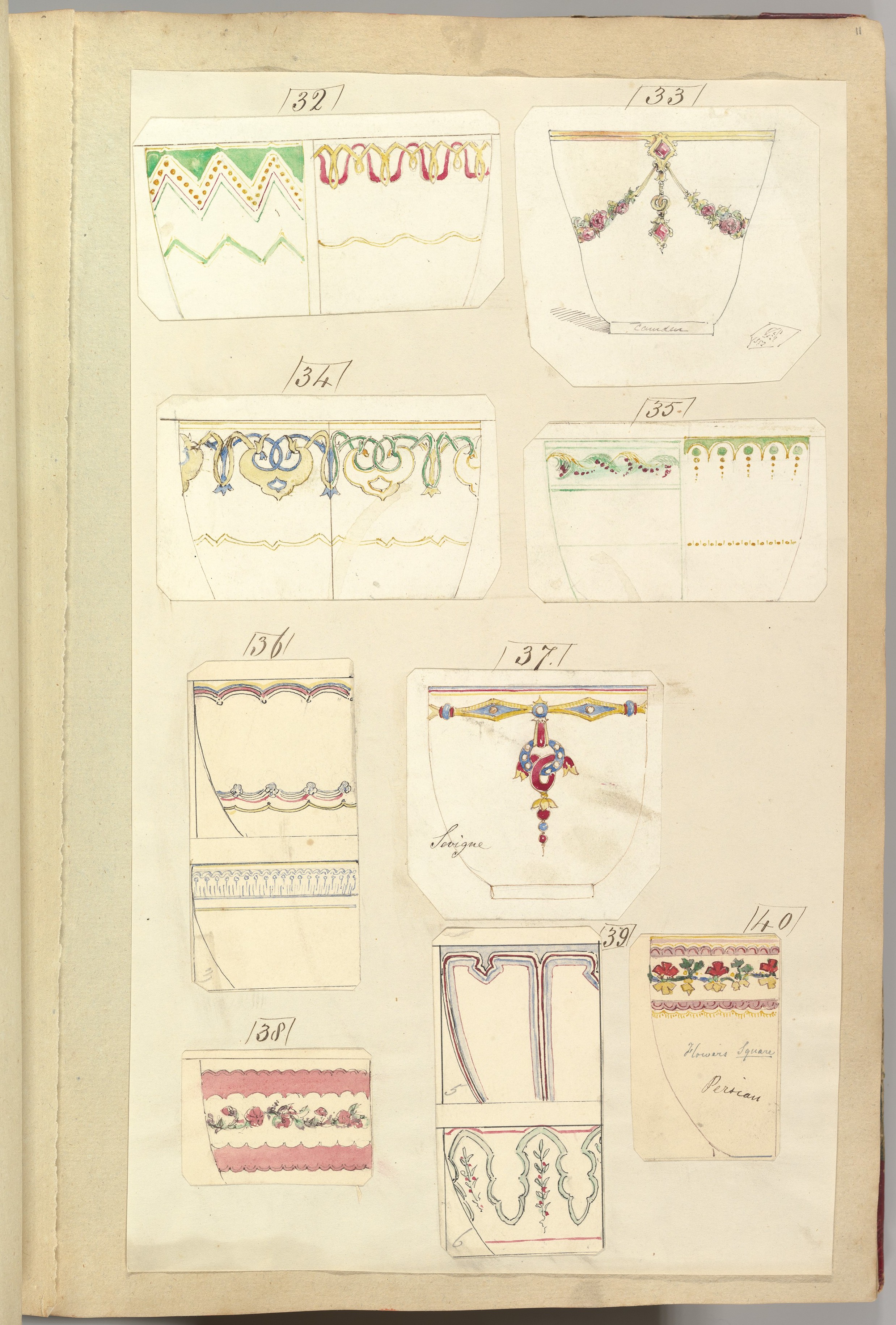 Vintage Ceramic Decoration Sketches