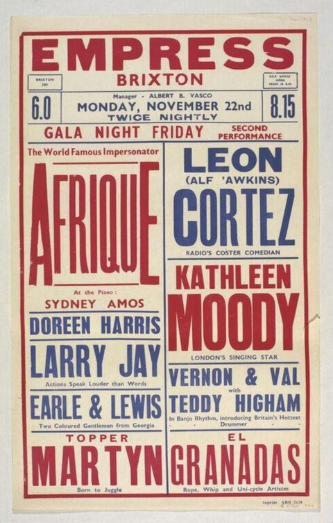 Vintage Empress Brixton Theatre Show Poster