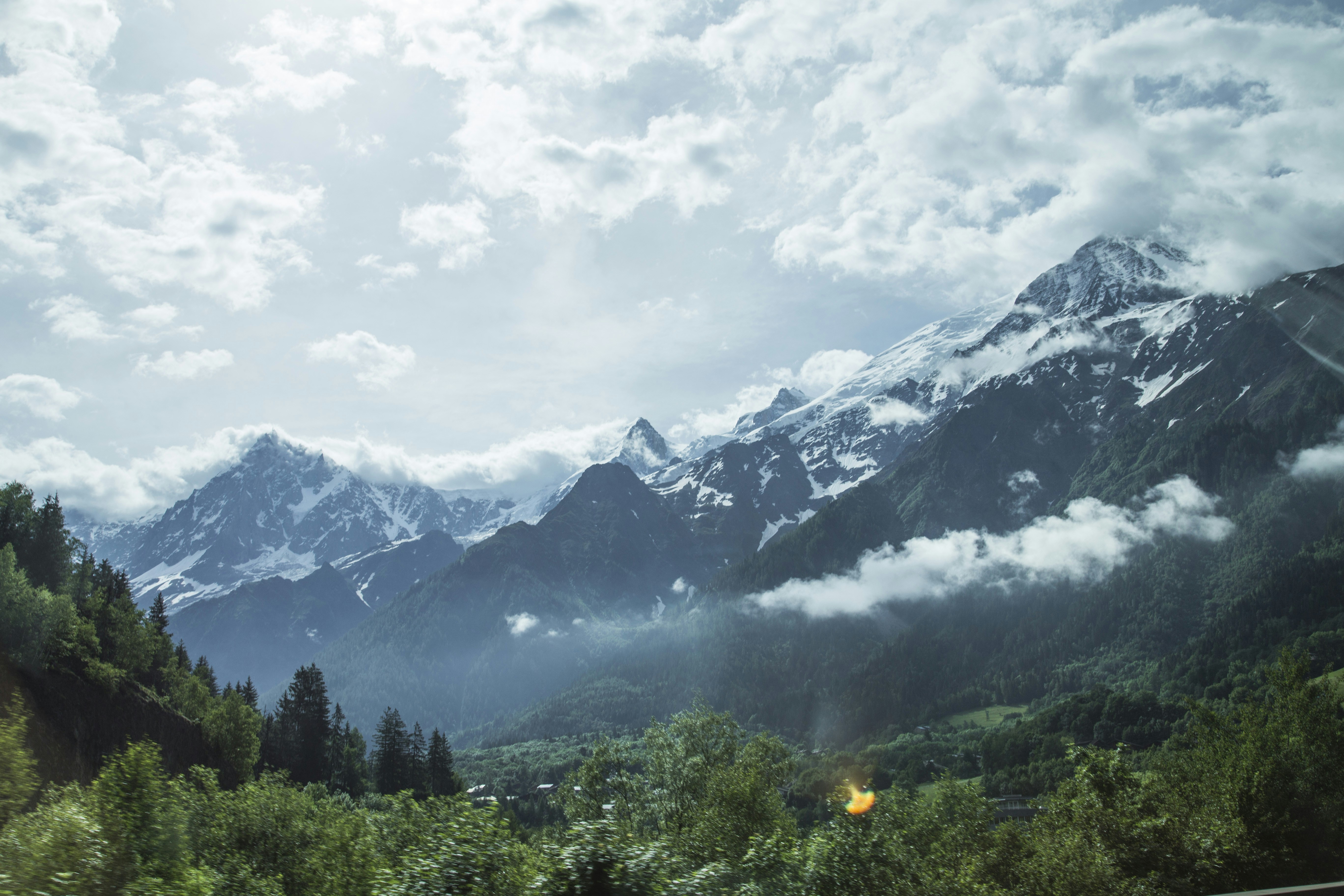 Snow-capped Mountain Valley Landscape