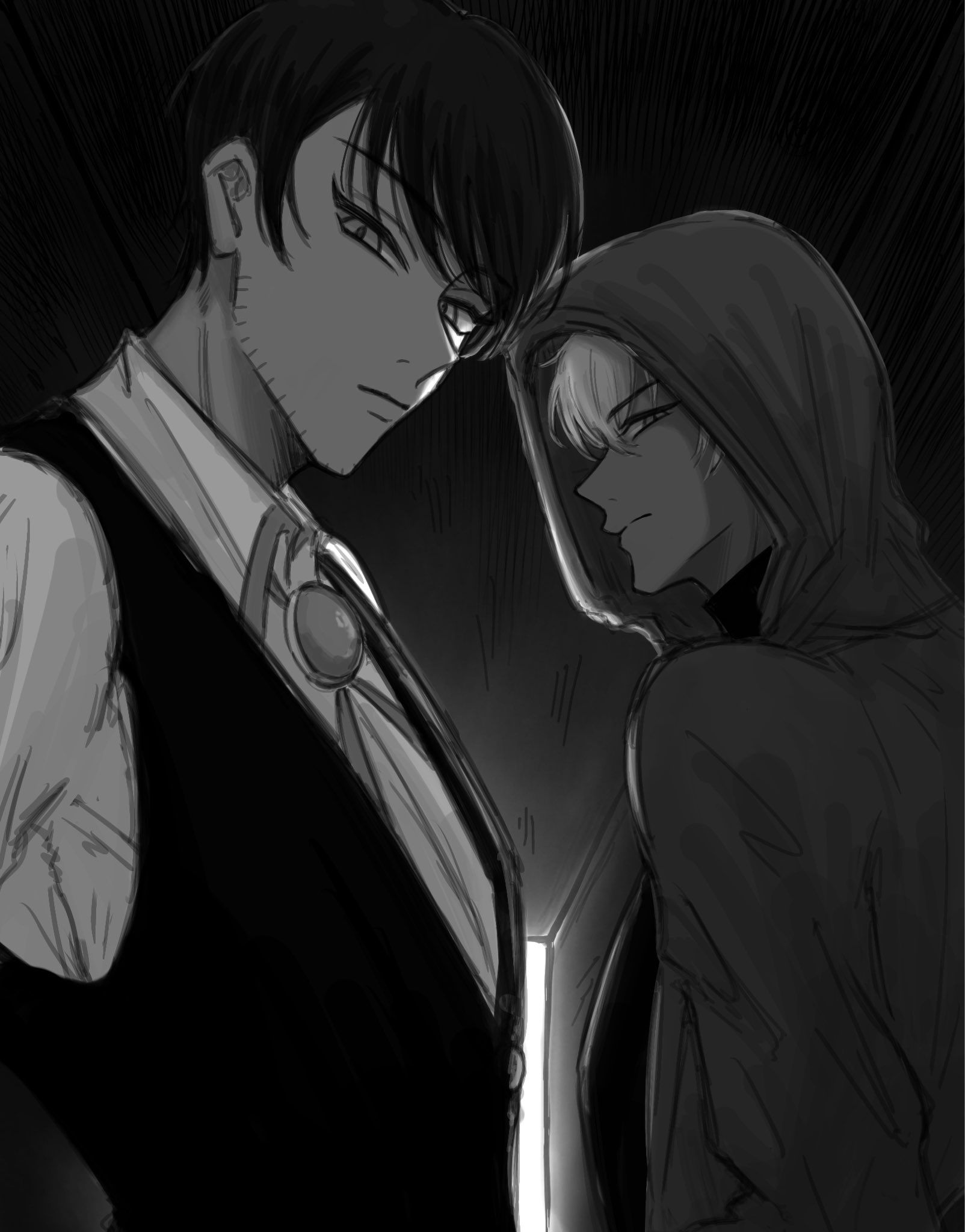 Two Anime Men Facing Each Other