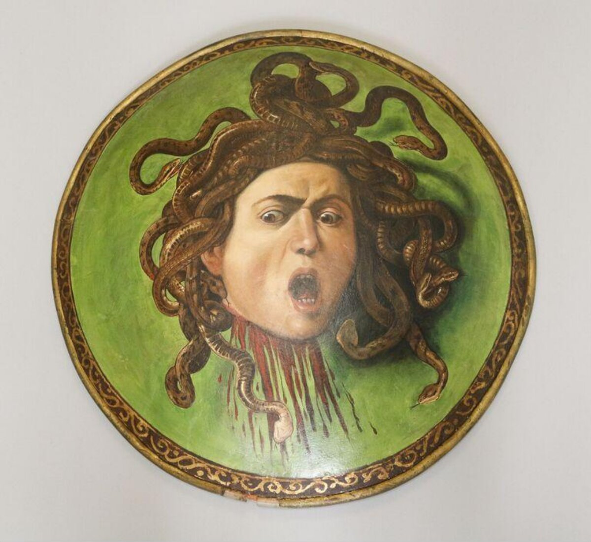 Medusa Head on Painted Round Shield