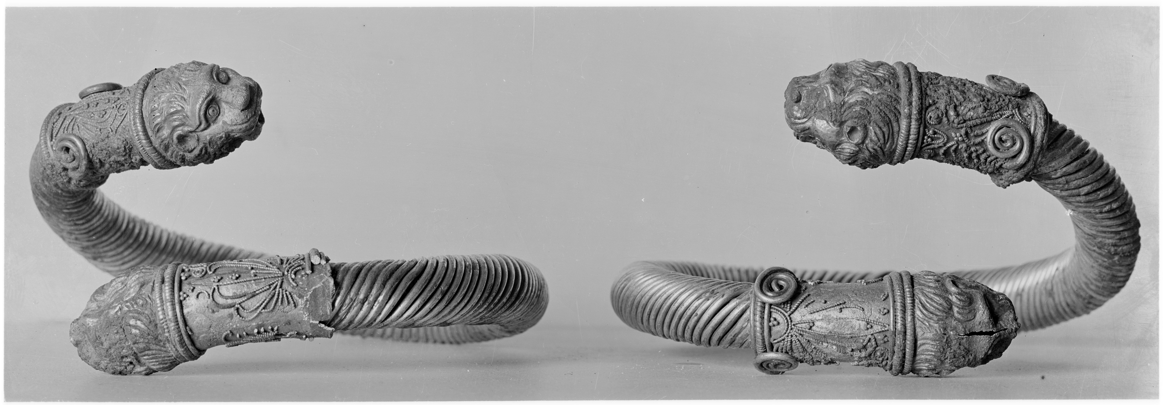 Pair of Ancient Lion Head Bracelets