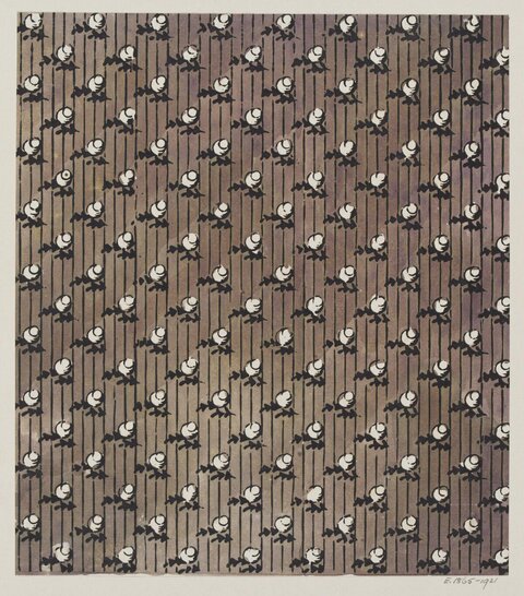 Repeating Floral Stripe Textile Pattern