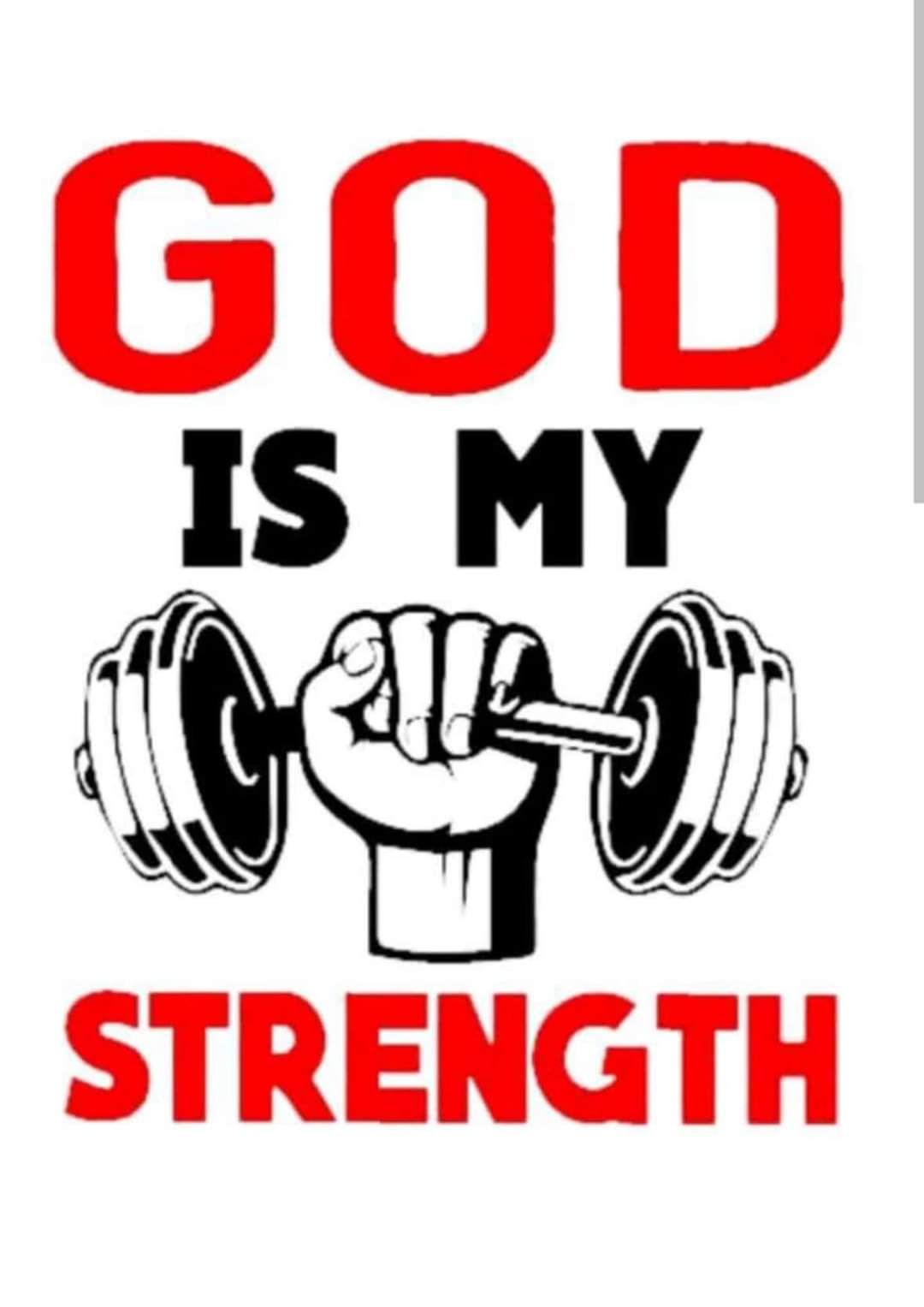 God Is My Strength Gym Quote