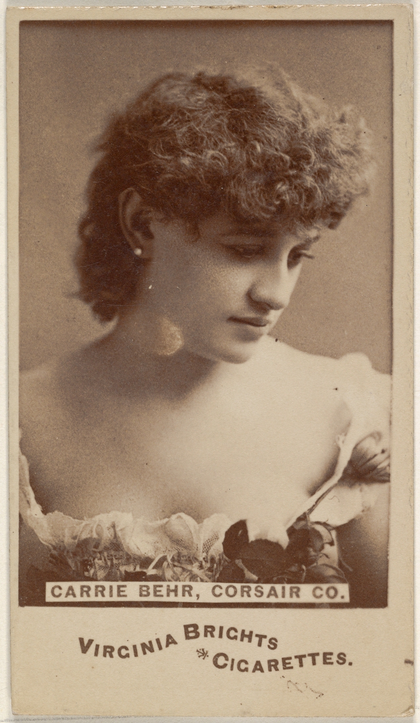 Vintage Cigarette Card Portrait of Carrie Behr
