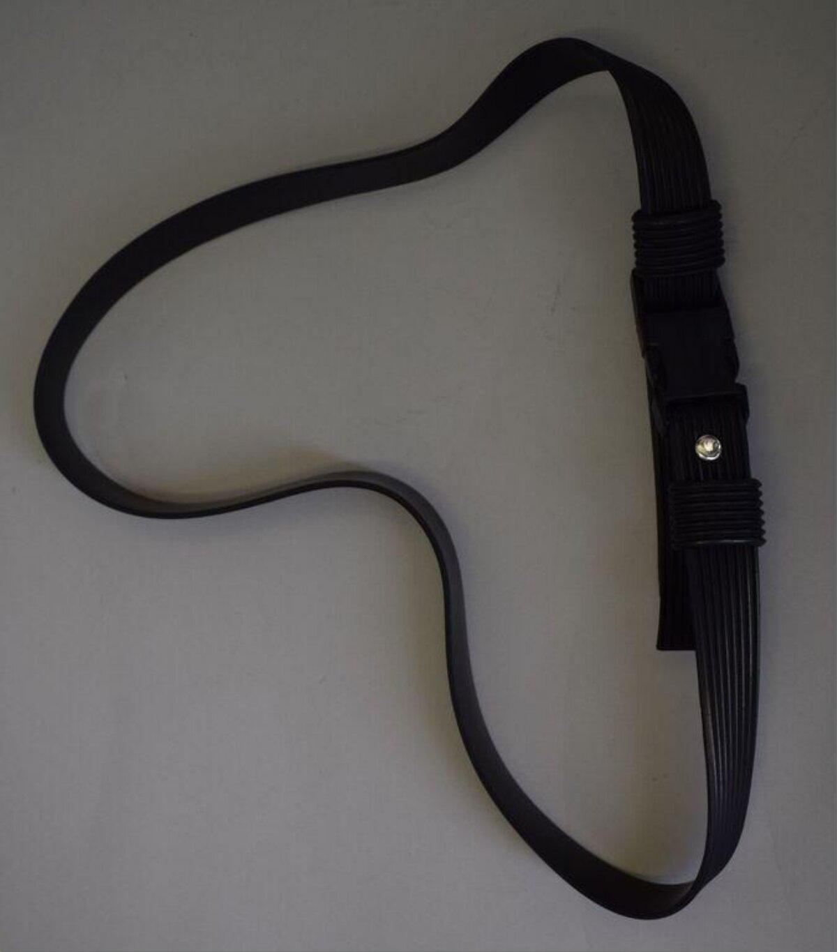 Black Adjustable Ribbed Belt